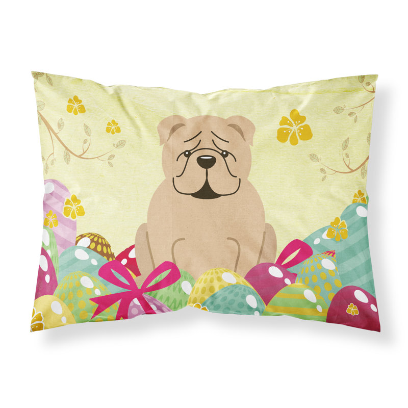 Taie d’oreiller œufs de pâques, Bulldog anglais
