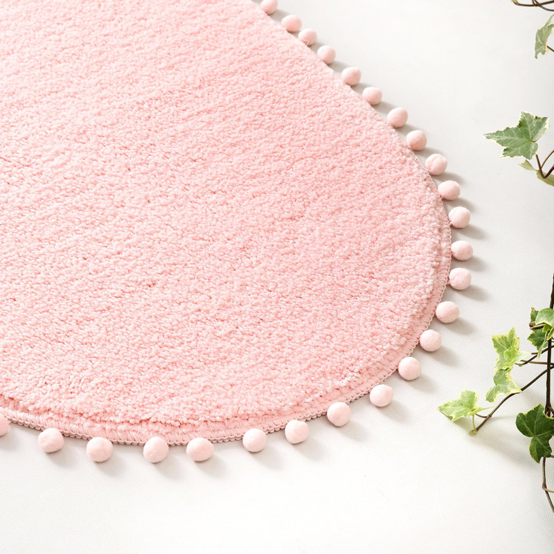 Tapis ovale avec tapis de bain Yyddeo, Simple - L 30 po x l 20 po, Rosé