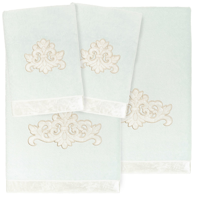 Linum Home Textiles 100% Turkish Cotton 4 Piece Towel Set, Aqua