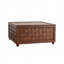 Table basse Farmhouse avec rangement, grande table basse carrée pour le salon, brun