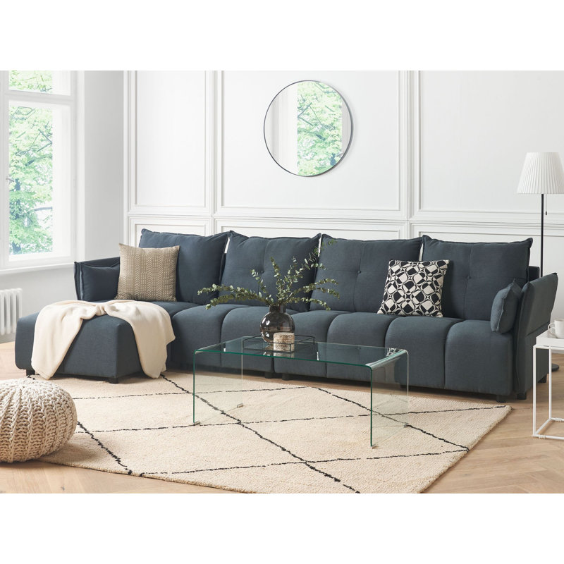 Aidas 4 Seater Sofa & Chaise, Graphite Grey