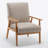 25.38'' Wide Wood Frame Armchair-645132819