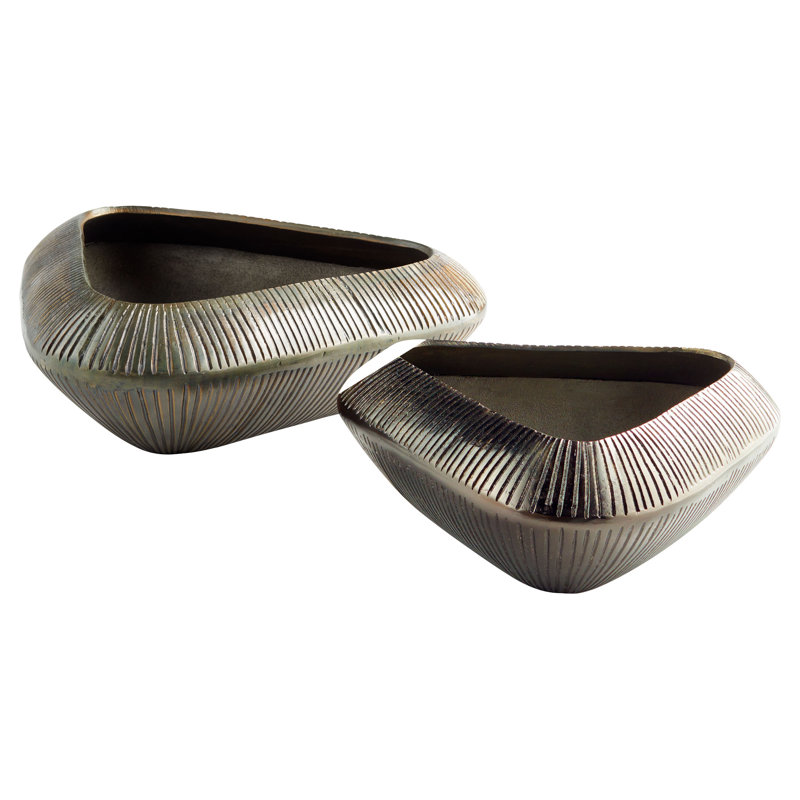 Prism Aluminum Decorative Bowl, 5" H x 14" W x 14" D