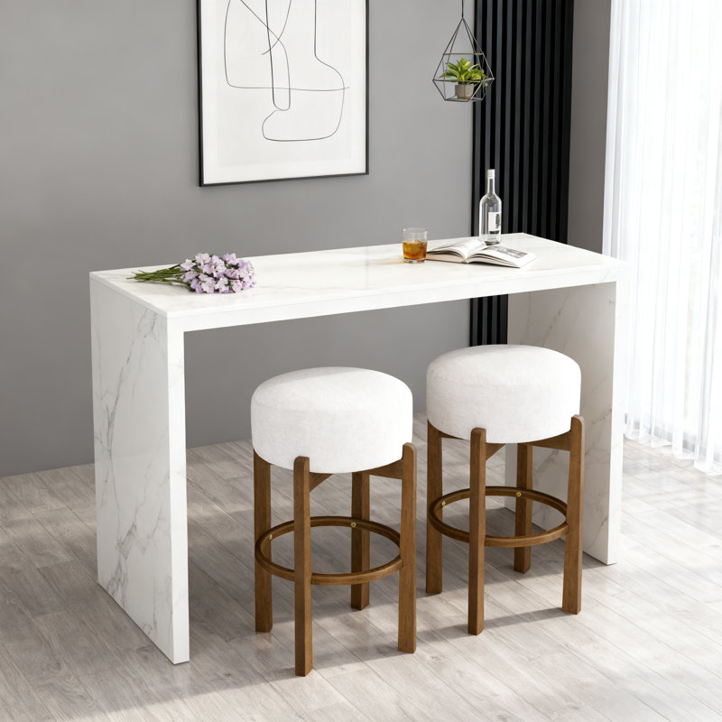 Tabouret de bar en bois massif Rumih, Gris
