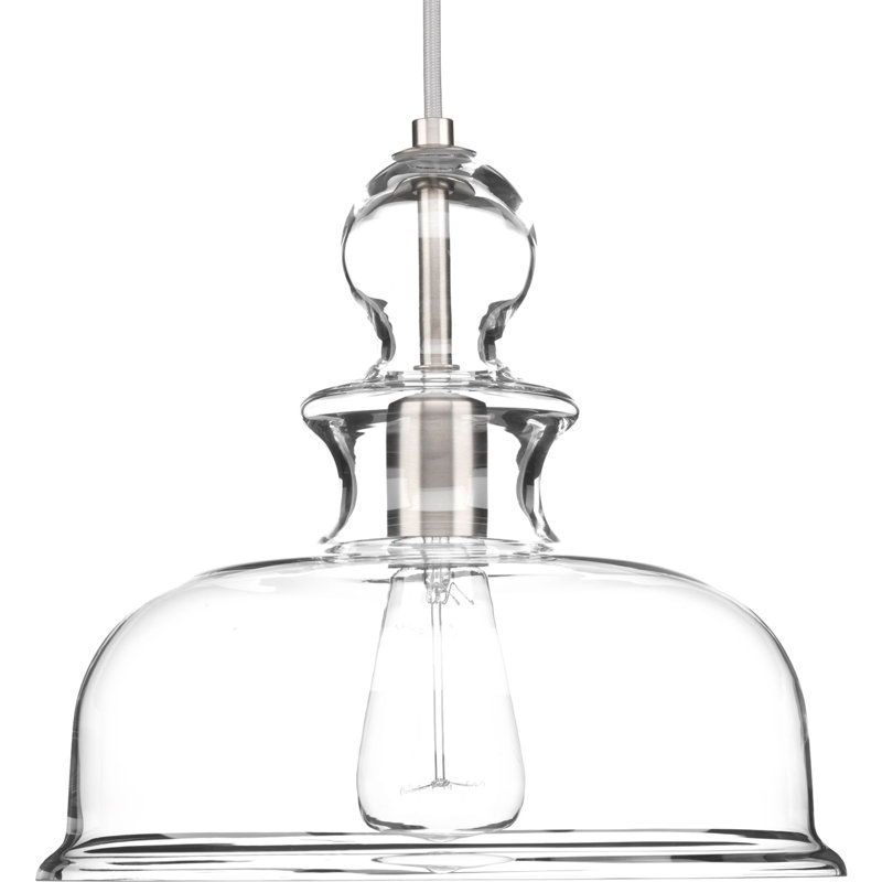 Tilden 1 - Light Single Pendant, Clear, Brushed Nickel