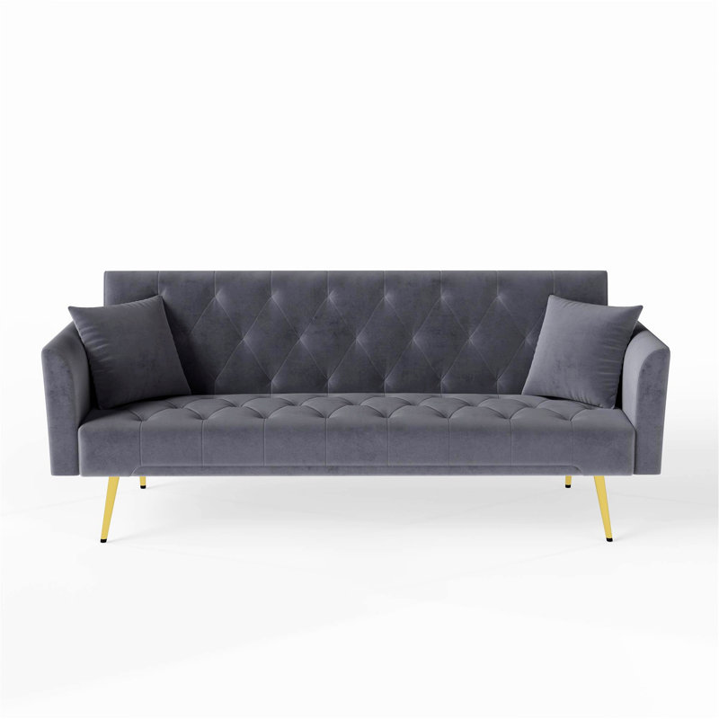 Canapé-lit convertible moderne avec design capitonné, Grey