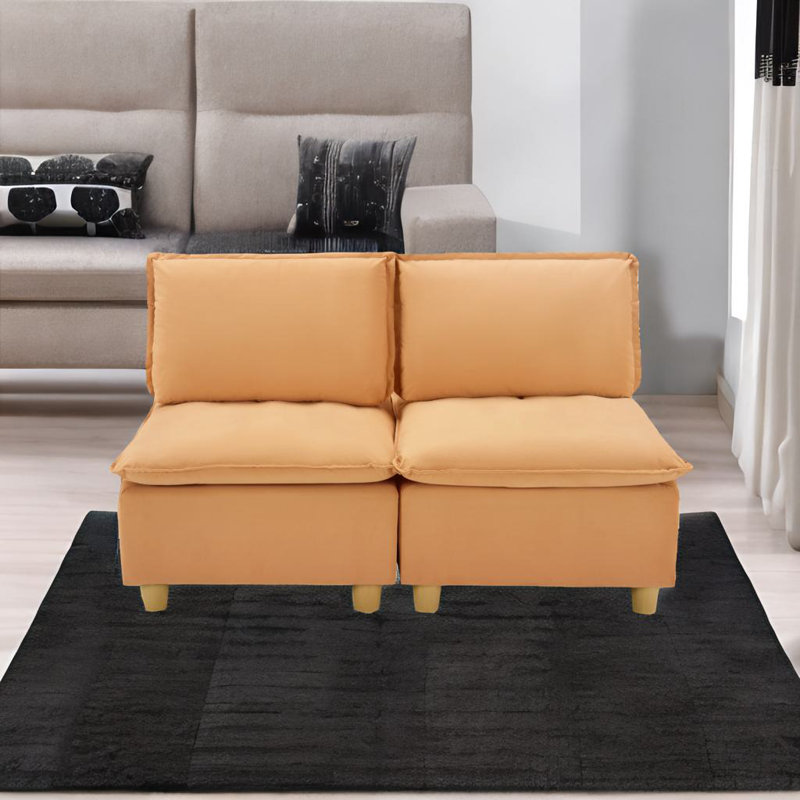 58" Double-seat Sofa, Brown
