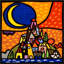 Luna Sulla Collina par Wallas - impression sur toile tendue-82143174-38234460-38234451
