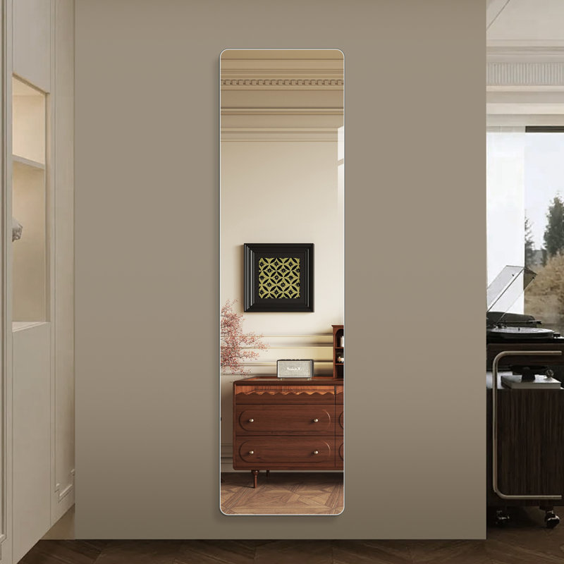 56" Silver Frameless Full Length Hanging Mirror