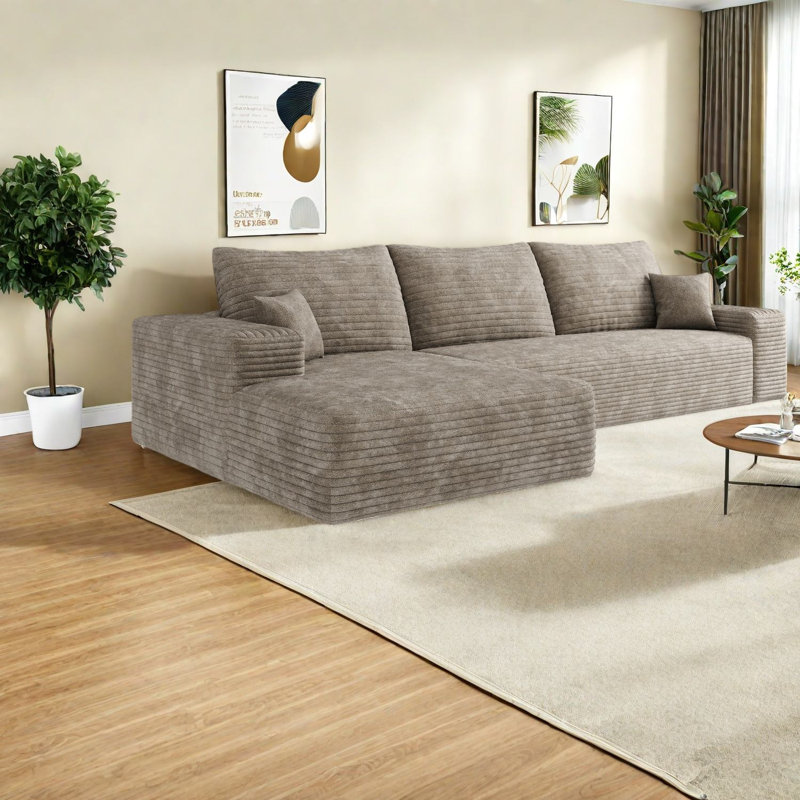 Compression Cloud Sectionals, 107 Inch Corduroy Modern Sofa For Home