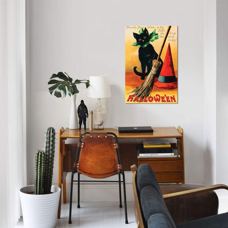 «Black Cat», impression sur toile, H 12 po x l 8 po x P 0,75 po, Toile tendue, Pas de tapis
