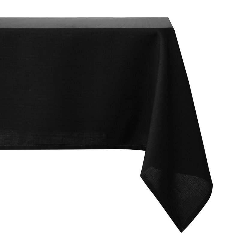 Waterproof Linen Effect Tablecloth for Birthday Table, Square 130cm, Black