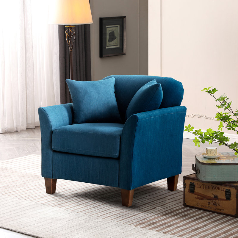 Fauteuil en polyester de 30,5 po de large Akenya, 100 % polyester bleu