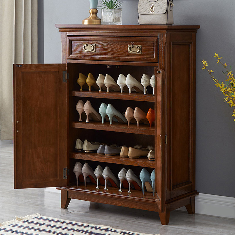 16 Pair Shoe Storage Cabinet, Dark brown