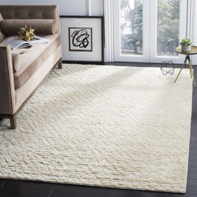 Langlois Hand-Tufted Wool Ivory Area Rug