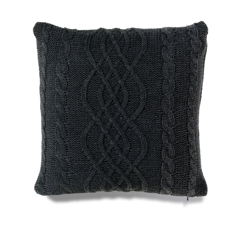 Housse de coussin et insert Banff, Gris chiné, Pas de bourre, H 18 po x l 18 po x P 3 po