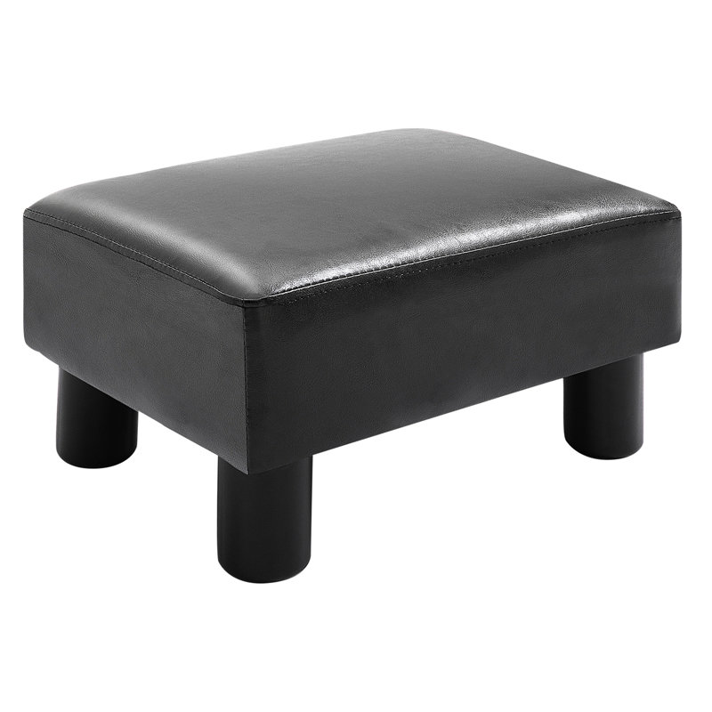 Repose-pieds rectangulaire en similicuir - noir, confortable et repose-pieds dans l'espace noir
