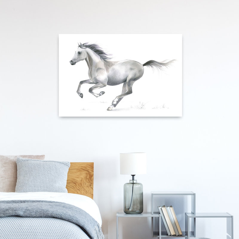 «Grace» dynamique, cheval galopant, art contemporain contemporain, cheval, 24" H x 36" W