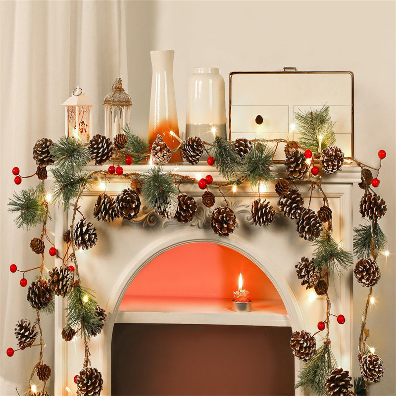 180cm Lighted Faux Garland with Lights