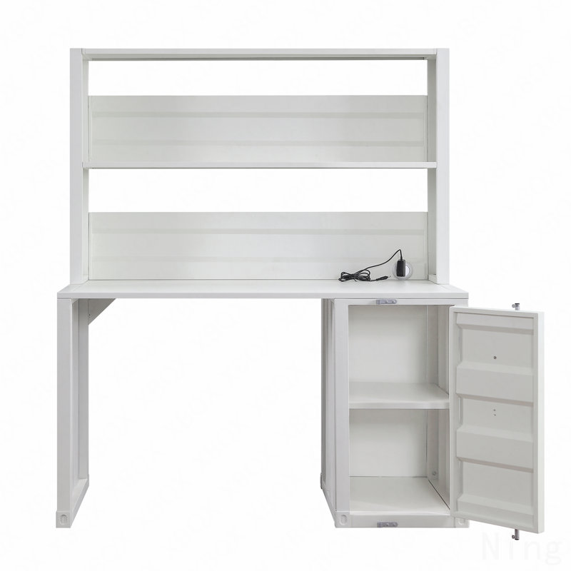 Bureau d'écriture blanc avec huche, Blanc