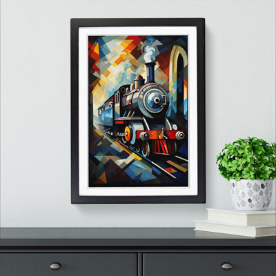 Steam Train Cubism No.3 - Framed Print