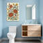Motif floral de plantes et de fleurs avec des fleurs orange et jaunes-1737593238