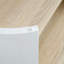 Table de bout ronde à 2 niveaux avec placage de grain de bois - naturel et blanc
