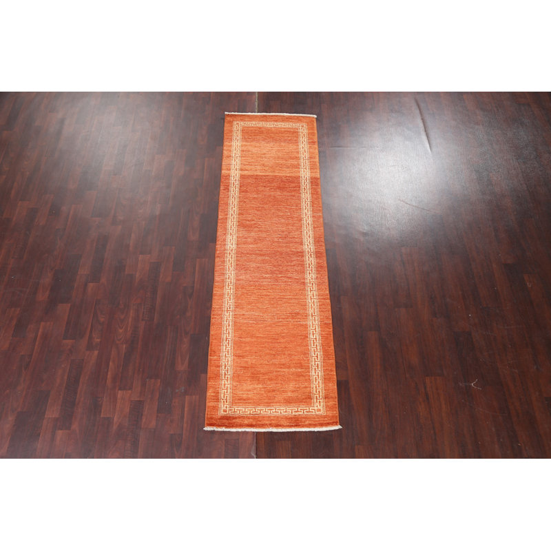 Orange Gabbeh Oriental Runner Rug 3x9