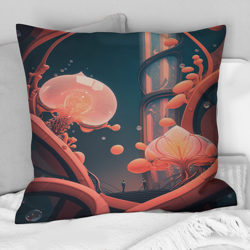 Space Architecture - Space Landscapes Printed Throw Pillow