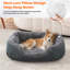 Lit pour chien pour chien de taille moyenne, lavable, apaisant, doux et apaisant, avec lit antidérapant (25 po x 21 po x 8 po)-121086959