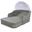 Lit de bronzage d'extérieur 79,9 po avec auvent réglable, lit double, lit de repos en rotin PE, osier et coussin-1086935414-1086935412