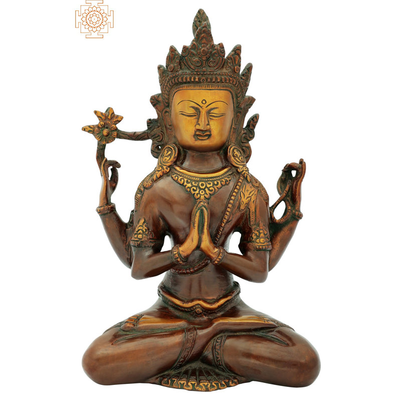 Divinité bouddhiste tibétaine Chenrezig (Shadakshari Lokeshvara)