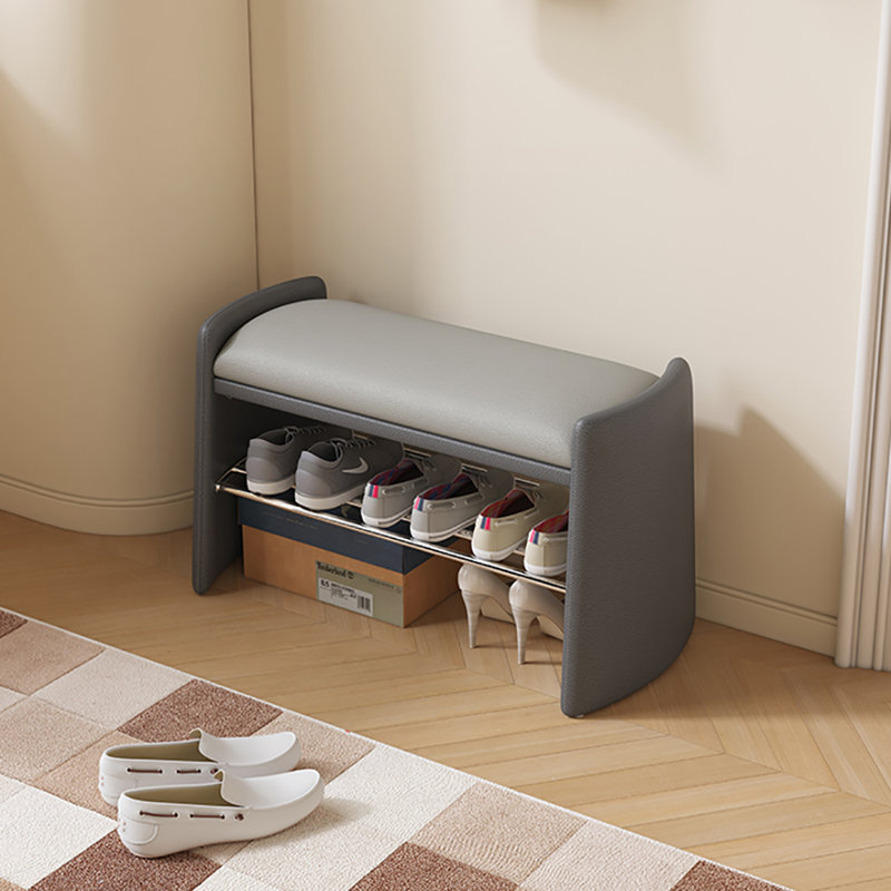 31.5in Shoe Storage Bench, Gray