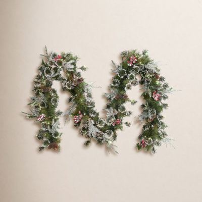 108'' in. Lighted Faux Pinecone Garland
