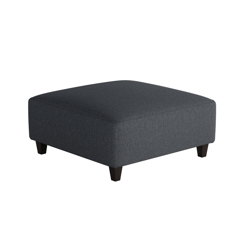 Aurora Upholstered Ottoman, Truth or Dare Navy Revolution Performance Fabrics