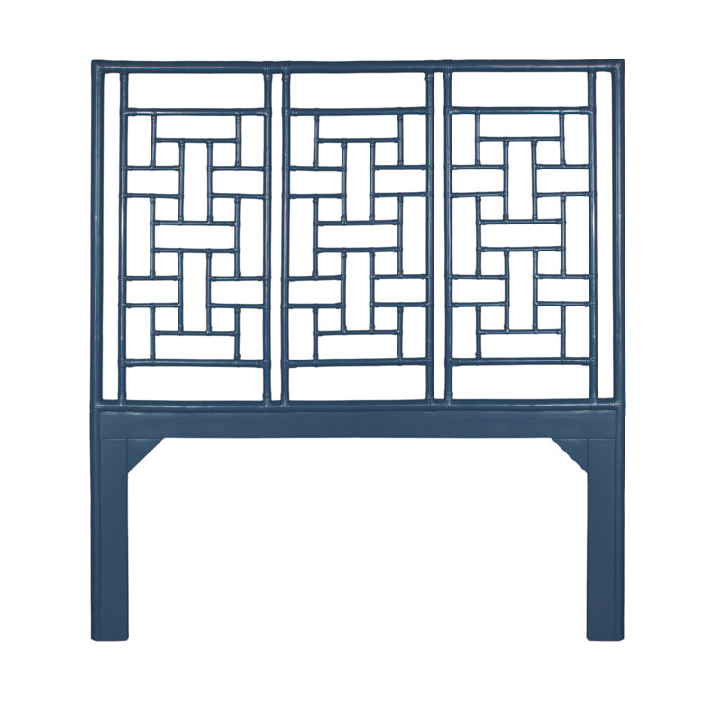 Ohana Rattan Open-Frame Headboard, Navy Blue, Queen
