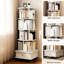 Bibliothèque rotative à 5 niveaux avec rotation à 360 °, roues et tiroir universels, pour l'organisation du bureau de la chambre à coucher - rangement idéal avec frein blanc chaud