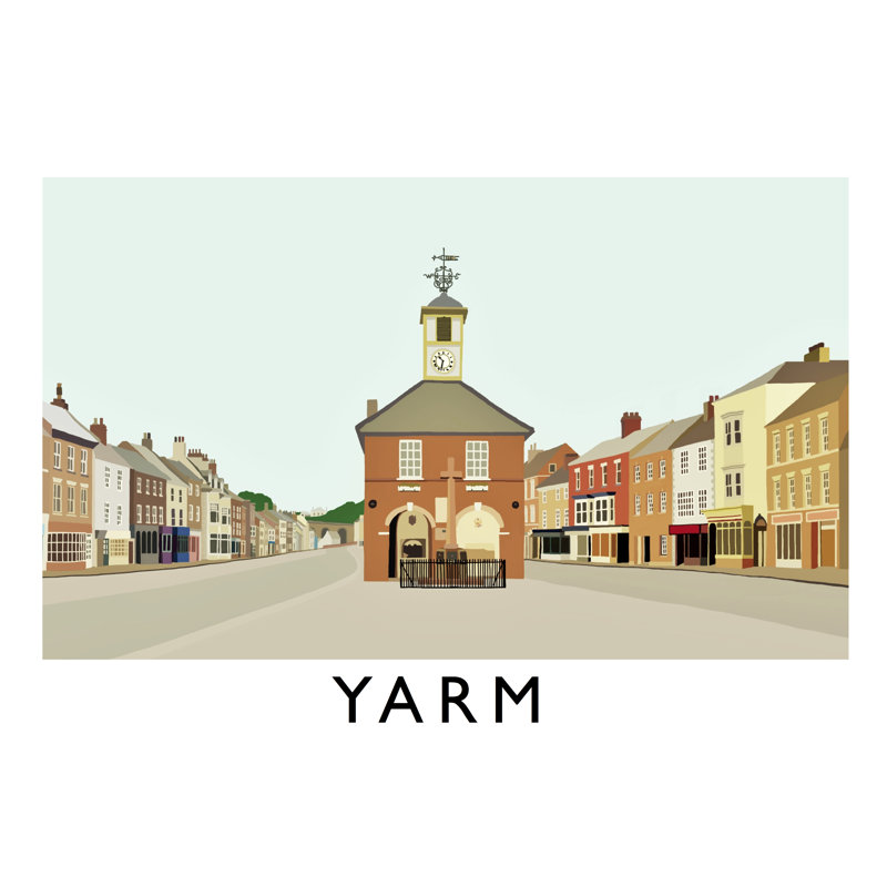 'Yarm' by Richard O'Neil - Print, Oak Wood Frame, 43.5 cm H x 33.5 cm W x 2.2 cm D