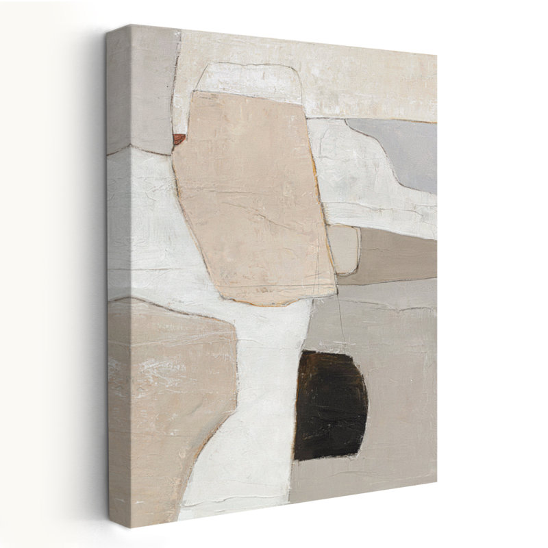 Précis - Abstrait blanc, gris, art neutre, H 24 po x l 16 po