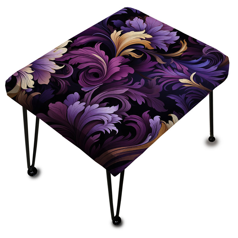 Ragdolls royal mauve foncé - repose-pieds rectangulaire à motif cachemire