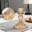 Ensemble de 12 chandeliers effilés en verre avec motif de losanges, 4 pouces de hauteur pour les centres de mariage et la décoration intérieure-2142858569
