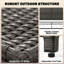 Lit de jour d'extérieur inclinable avec coussins Wicker 3-in-1-243326558