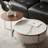 Circular microcrystalline stone coffee table set
