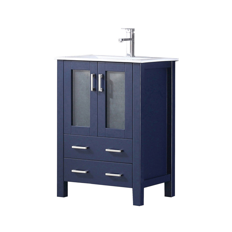 Ensemble de meuble-lavabo avec comptoir en céramique et robinet, Marine