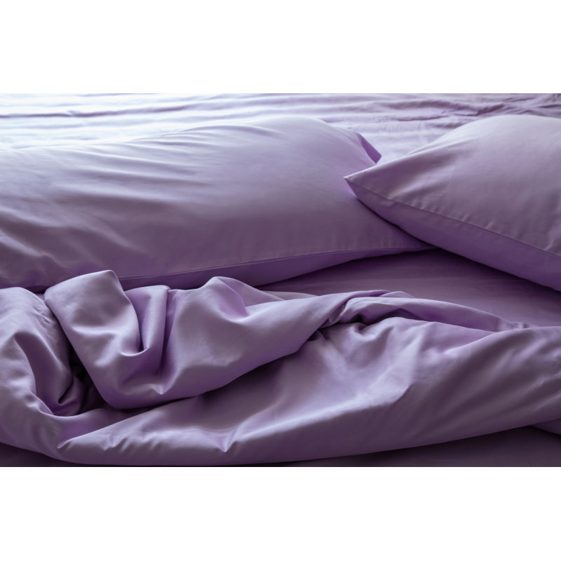 Ensemble de draps 100% coton 400 fils Sateen, Simple, Lilas