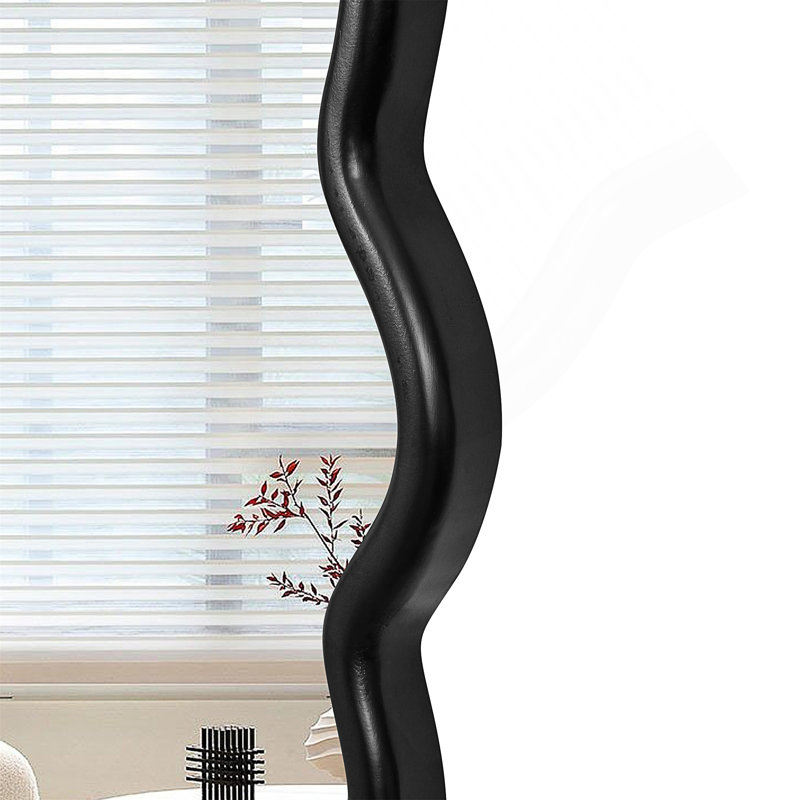 Miroir de meuble-lavabo en bois massif, 35,6 po x 35,6 po, Noir, noir, noir, noir