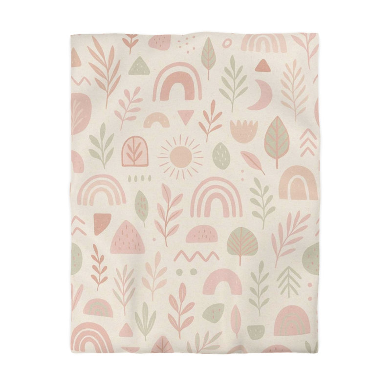 Duvet Covers Polyester Duvet Cover, Twin Duvet Cover, White/Pink