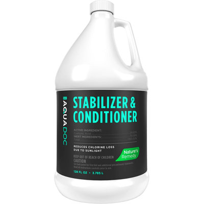 Stabilisateur de piscine et revitalisant pour piscine - Revitalisant pour piscine à résistance maximale et acide cyanurique pour piscine - Aide à l'évaporation de l'eau de piscine - Fournitures pour piscine AquaDoc