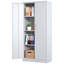 Armoire de rangement en acier 71 po pour outils avec portes et 3 tablettes réglables, armoires de rangement pour garage, classeur verrouillable pour bureau à domicile, salle de classe, garde-manger