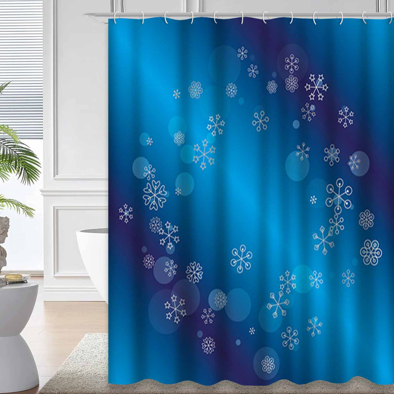 Rideau de douche rond avec 12 crochets, L 72 po x l 84 po